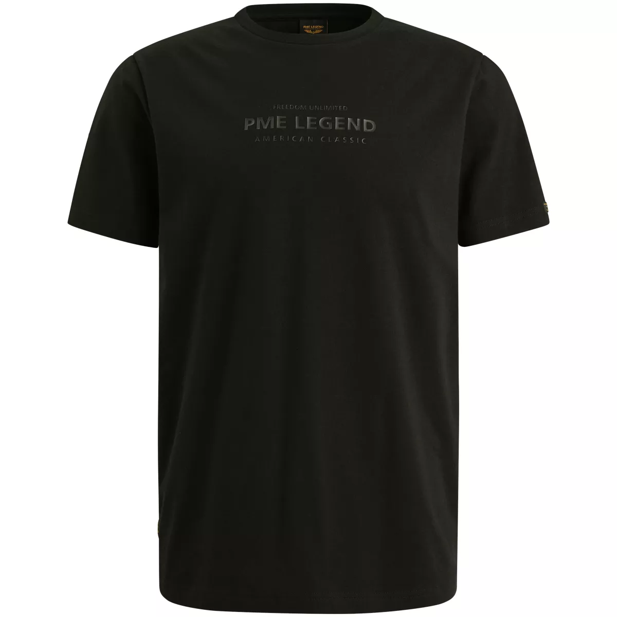 PME LEGEND-Short sleeve r-neck cotton elastan-PTSS2510584-999 Black-ZWART
