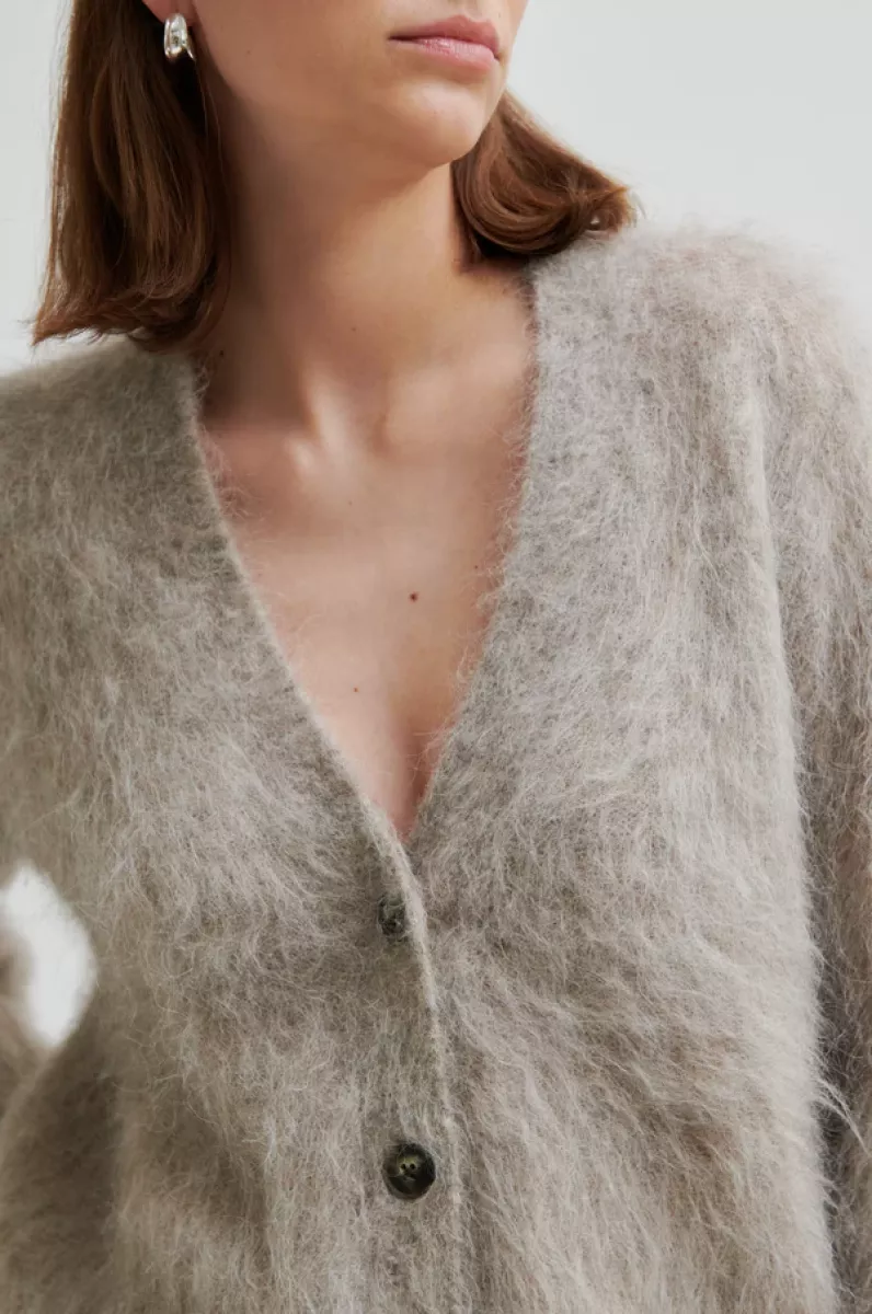 Second Female-Cardigan-Karla Knit Cardigan-1043 Pumice Stone-STONE