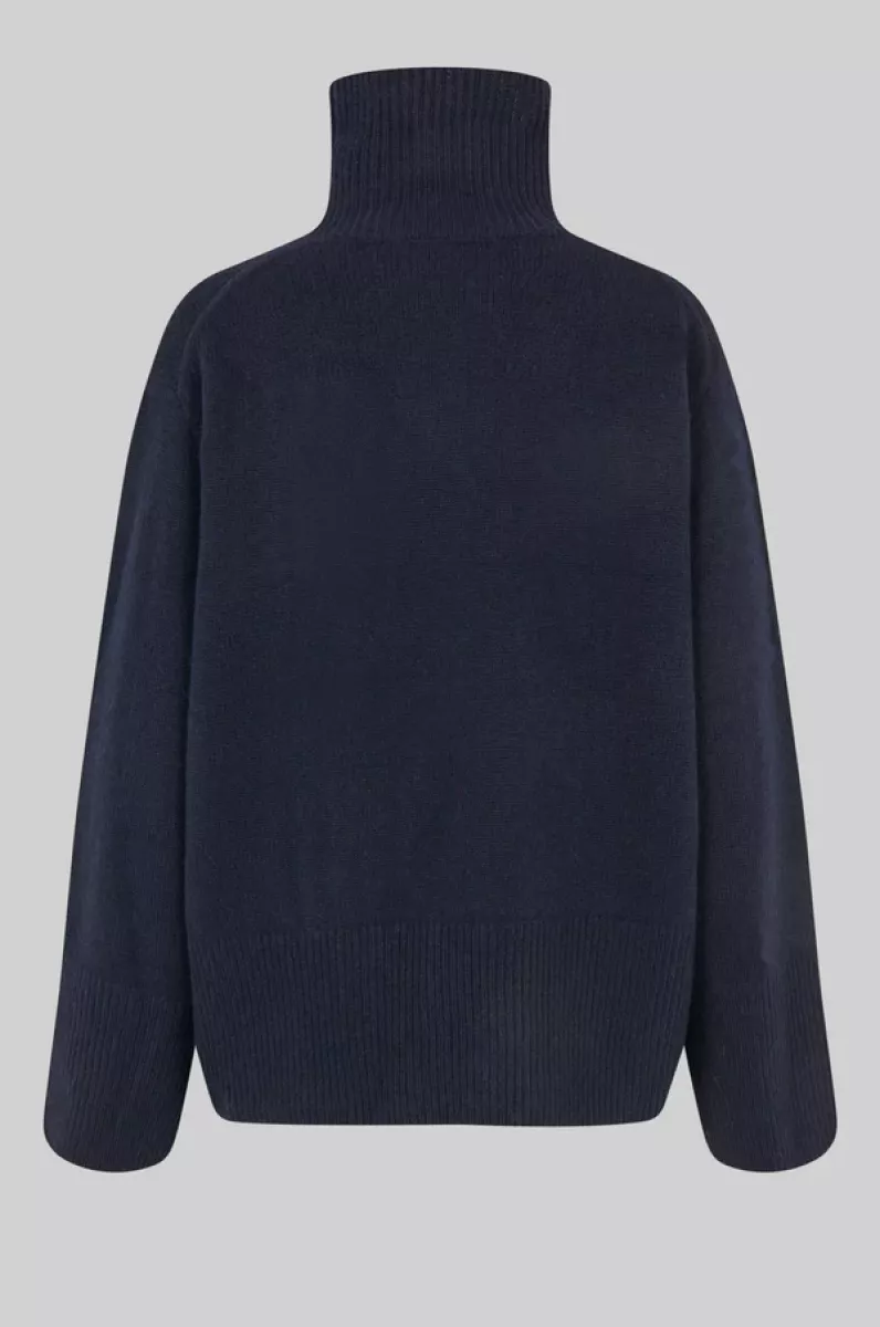 second-female-pullover-alpha-knit-t-neck-night-sky-donker-blauw-5 Second Female-Pullover-Alpha Knit T-neck-Night Sky-DONKER BLAUW