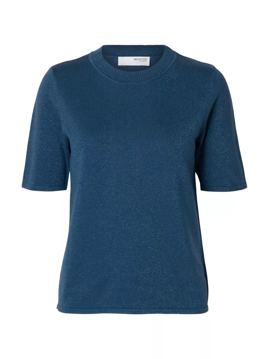 Selected Femme-SLFLURA 2/4 KNIT O-NECK-16095948-Key Largo-GRIJS