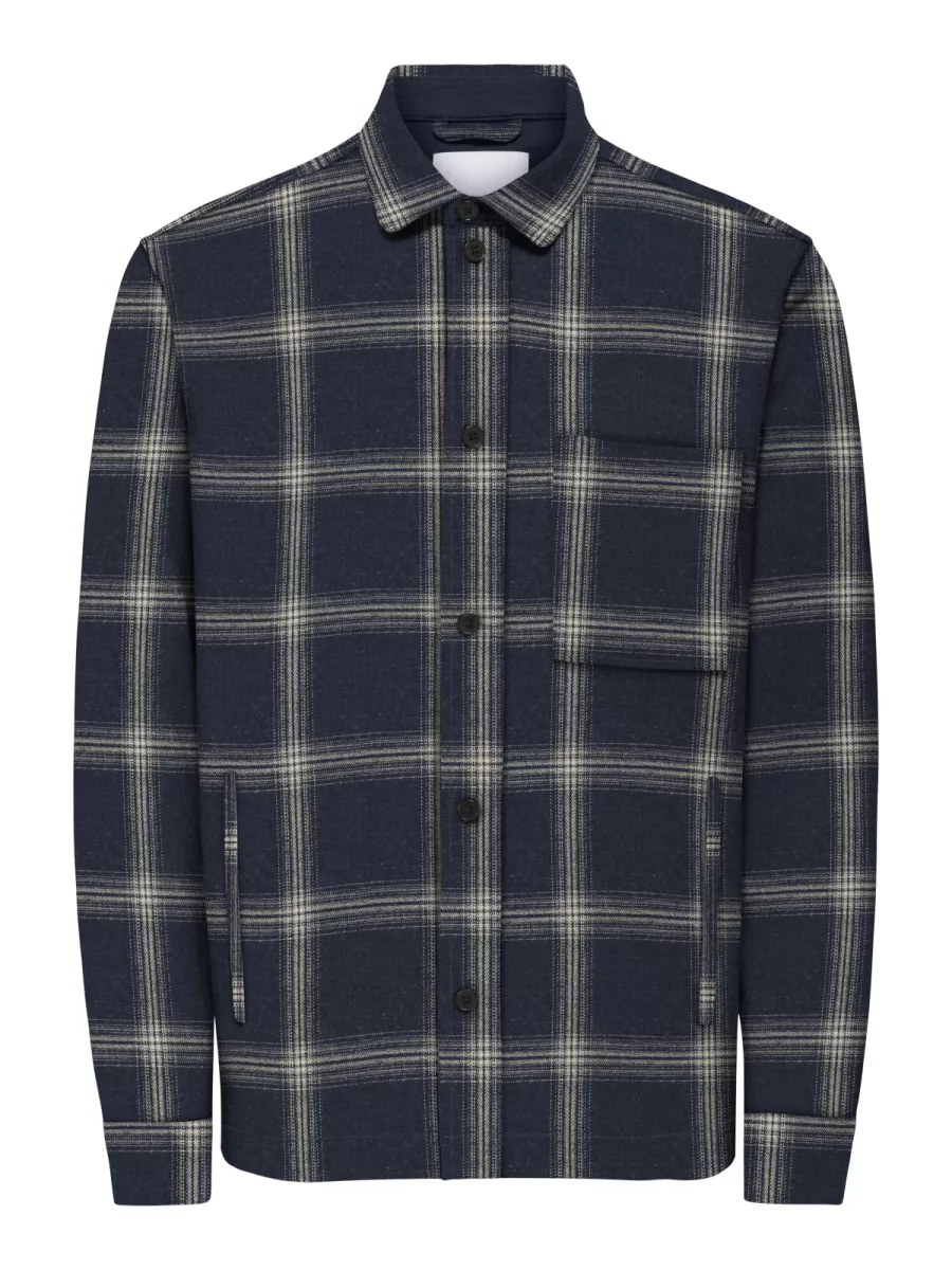 SONS-ONSAIDEN CHECKED TWILL SHIRT FRML-22035467-Dark sapphire-BLAUW