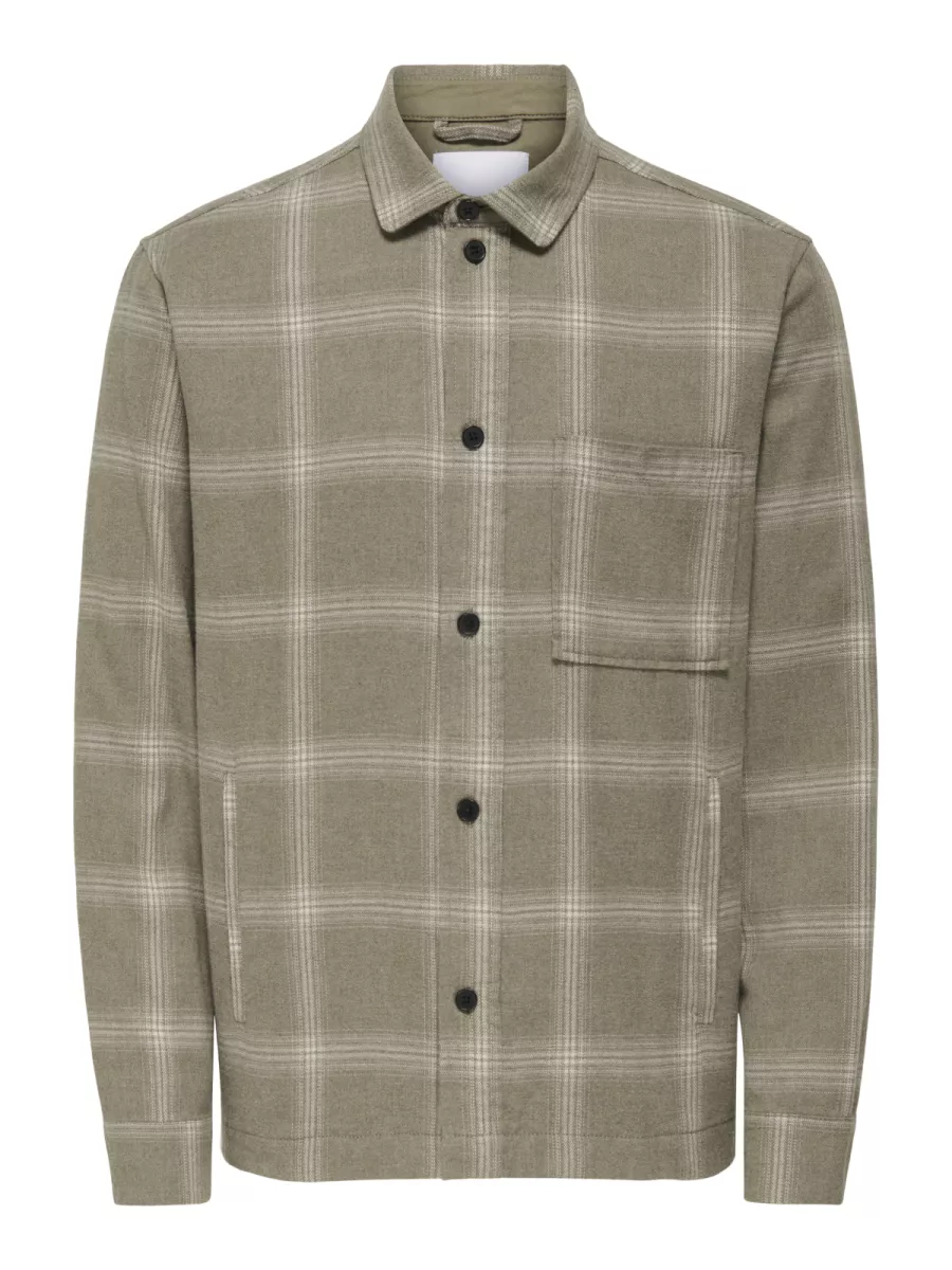 SONS-ONSAIDEN CHECKED TWILL SHIRT FRML-22035467-Walnut-BRUIN