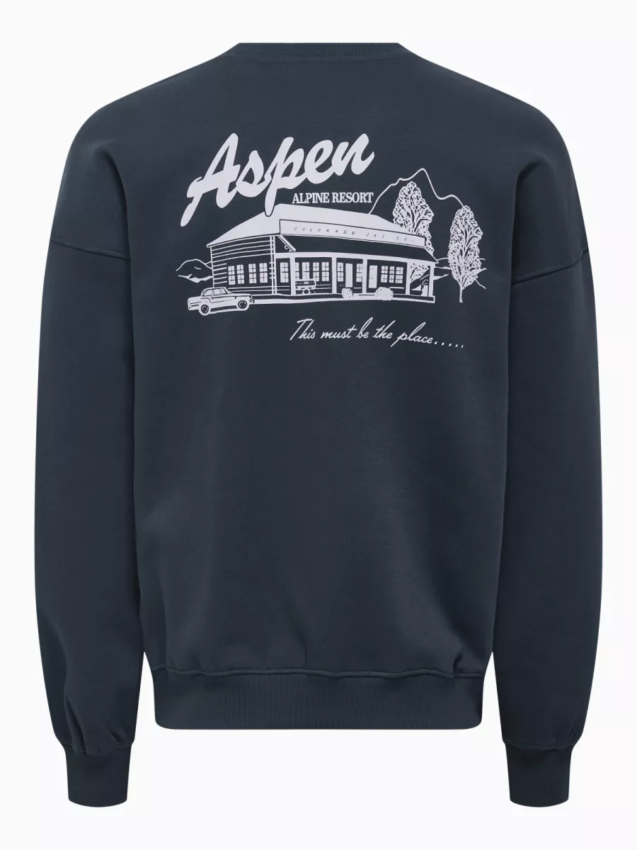 SONS-ONSCERES SKI LS REG CREW SWE CS-22037350-Blue nights-BLUE