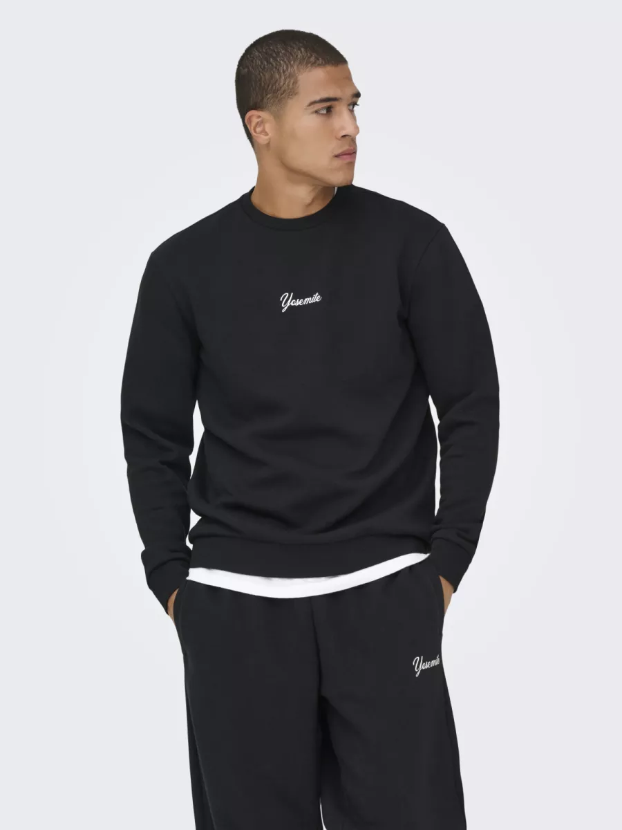 SONS-ONSCERES SKI LS REG CREW SWE CS-22037350-Jet Black-BLACK