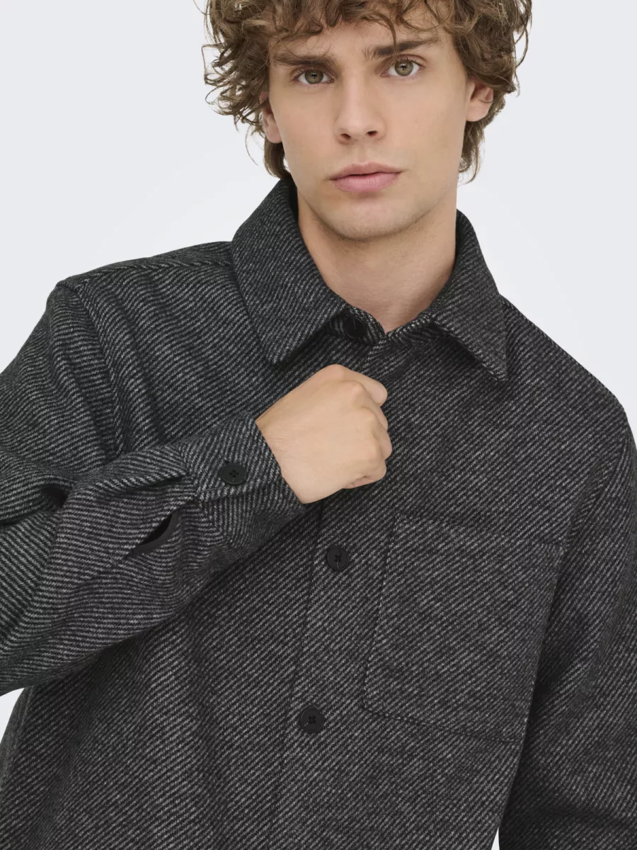 SONS-ONSMICAH TWILL OVERSHIRT FRML-22035478-Medium grey melange-GRIJS MELEE