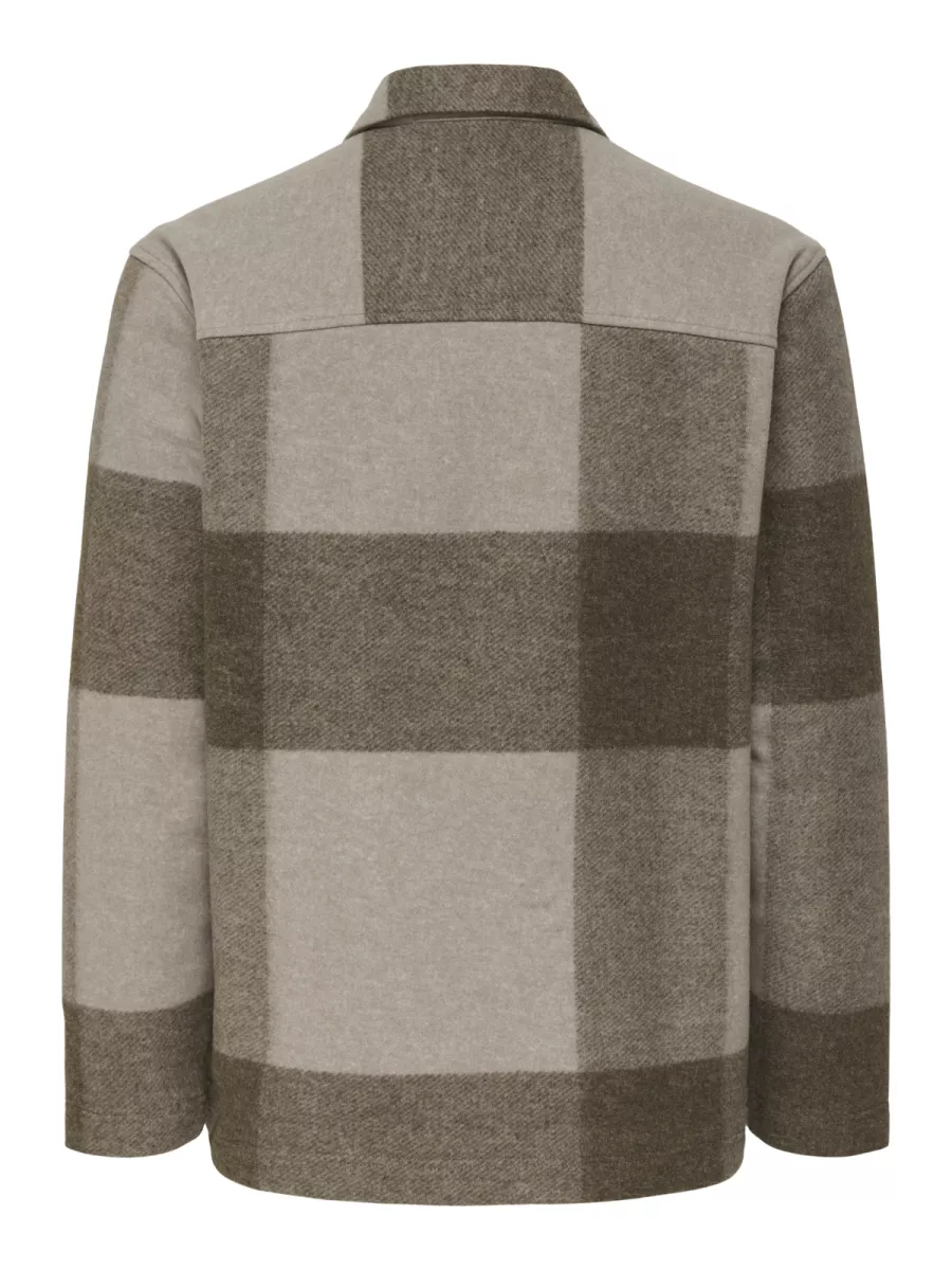 SONS-ONSWAKE CHECKED ZIP OVERSHIRT-22034447-Chinchilla-BRUIN