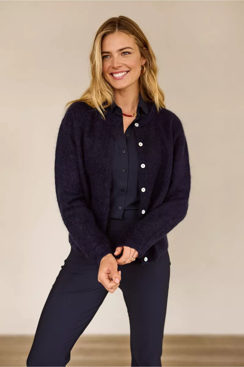 STUDIO ANNELOES-Bibi mohair cardigan-13135-6900 dark blue-DONKER BLAUW