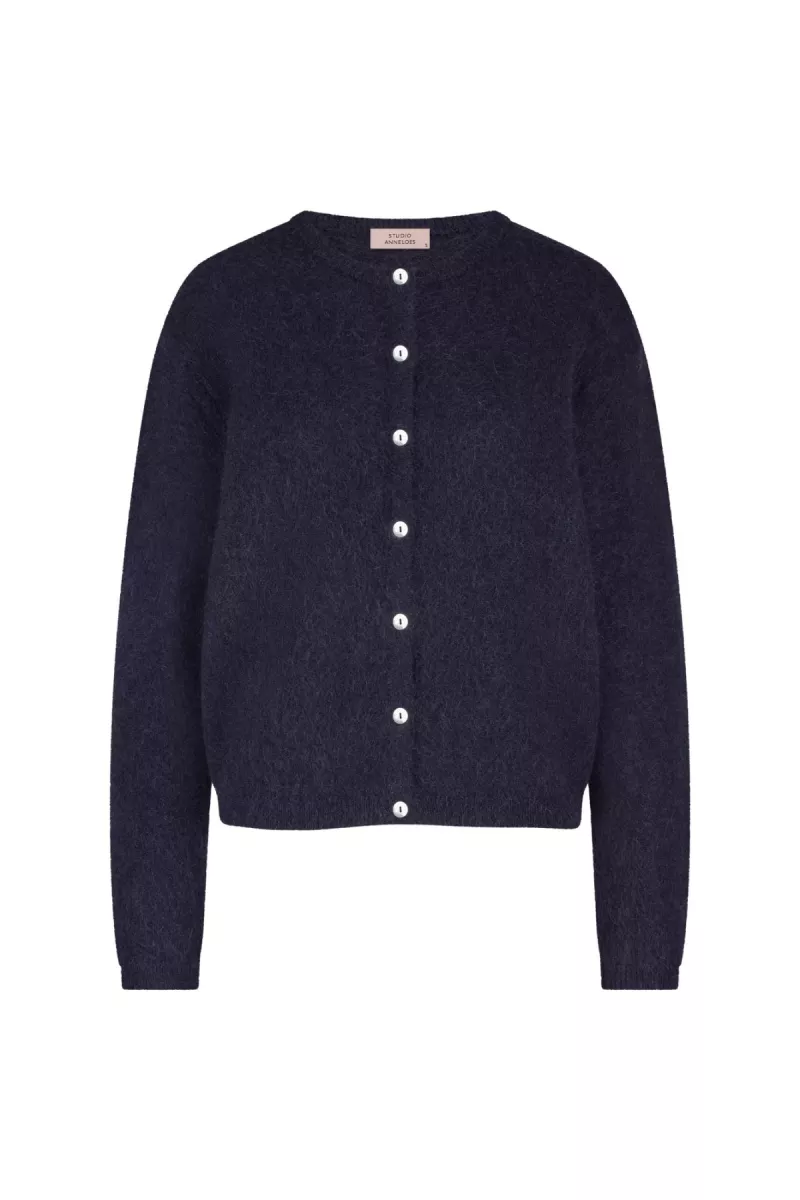 STUDIO ANNELOES-Bibi mohair cardigan-13135-6900 dark blue-DONKER BLAUW