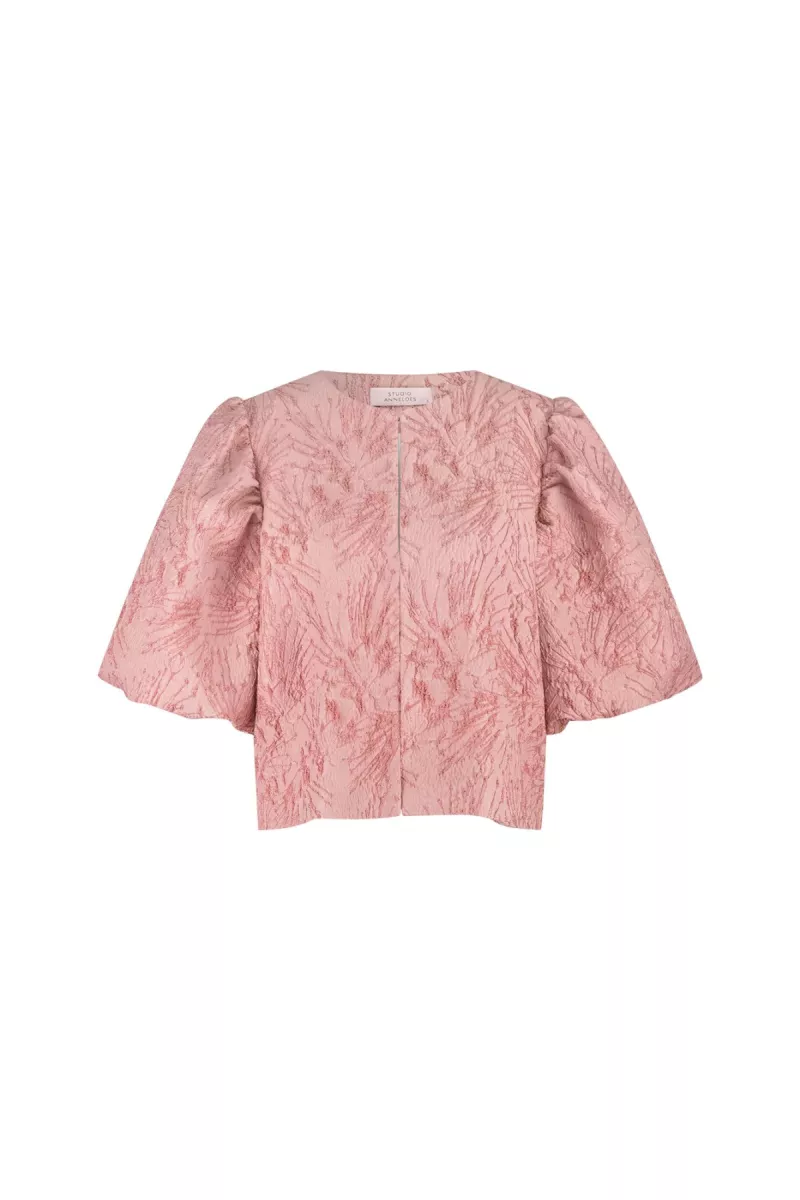 STUDIO ANNELOES-Hanne jacquard jacket-13272-5400 dusty pink-ROSE
