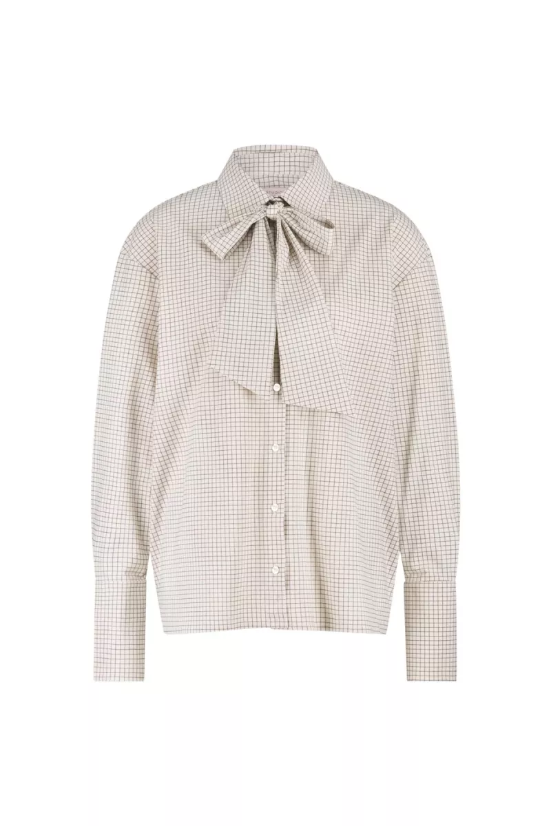 STUDIO ANNELOES-Hollis dot check blouse-13287-1487 kit/espresso-KIT