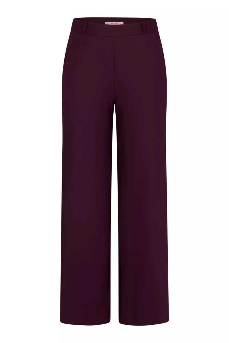STUDIO ANNELOES-Lexie bonded trousers-13351-3800 Blackberry-BORDEAUX