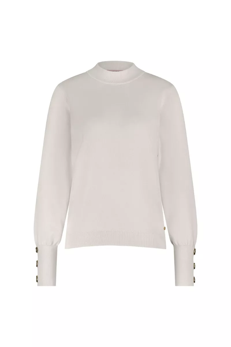 STUDIO ANNELOES-Luna col pullover-13301-1700 ecru-ECRU