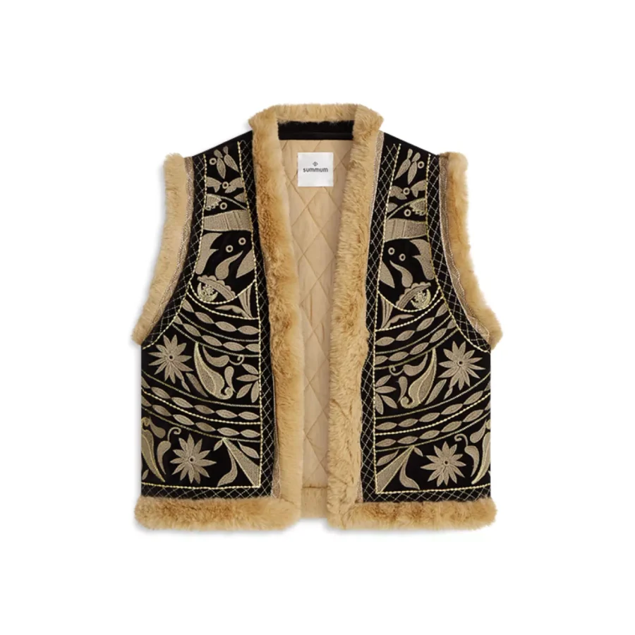 Summum-Gilet embroidered velours-9s261-12327-990 Black-BLACK