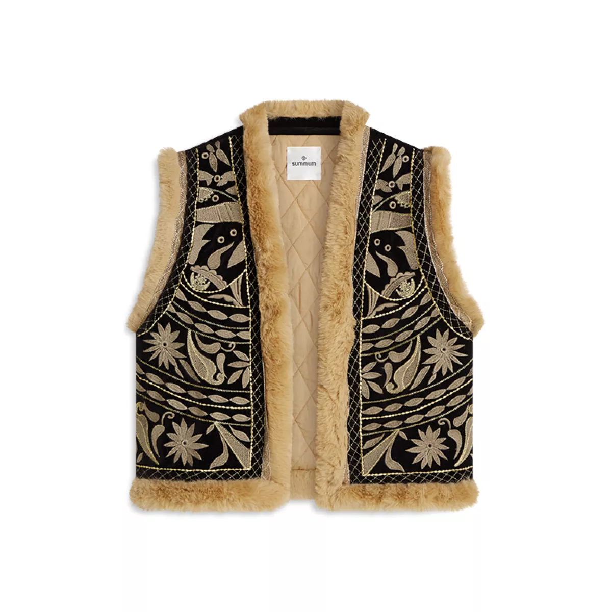 Summum-Gilet embroidered velours-9s261-12327-990 Black-BLACK