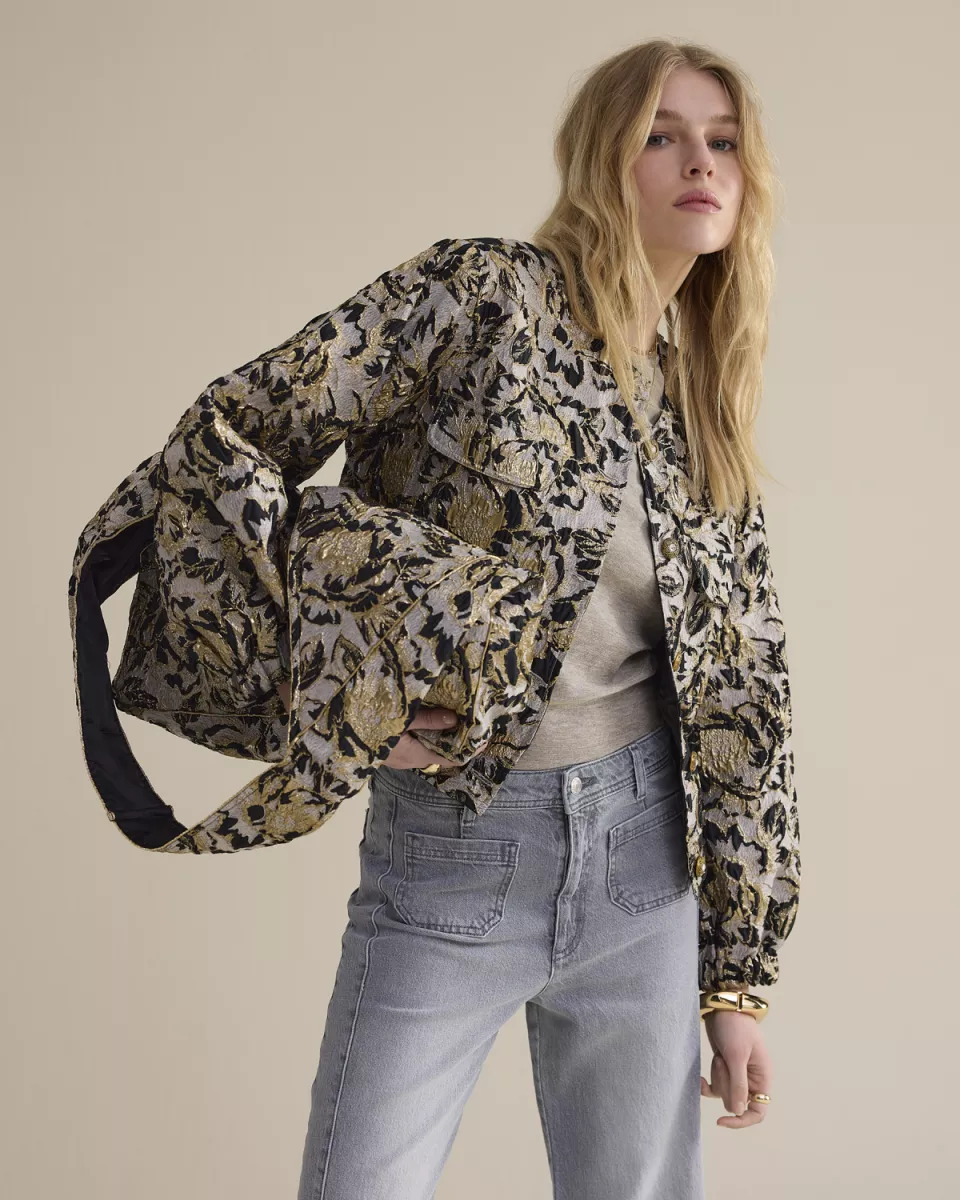 Summum-Jacket bomber jacquard-1s1250-12317-990 Black-ZWART