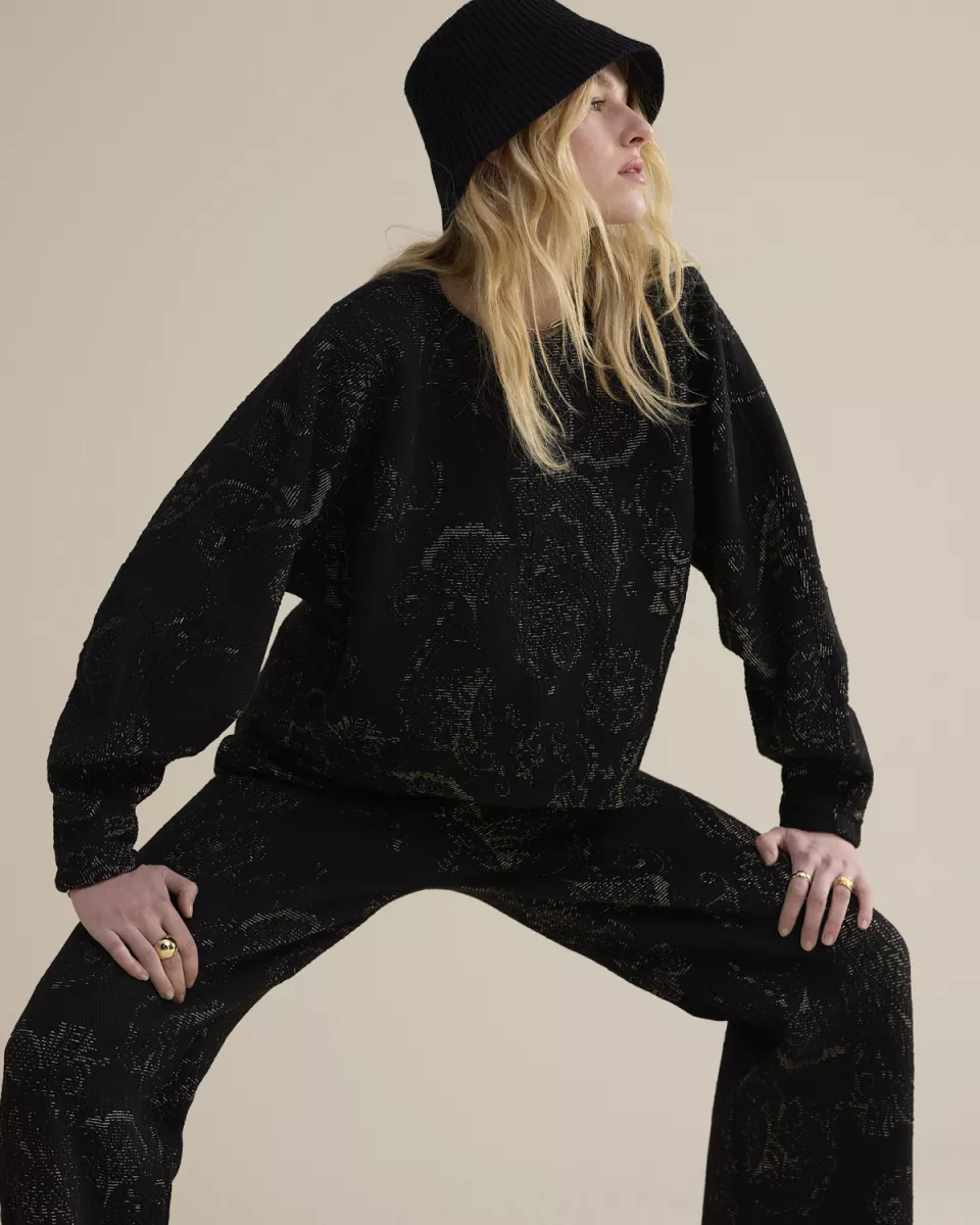 Summum-Jerse ornamentalm jacquard-3s5215-30735-990 Black-ZWART