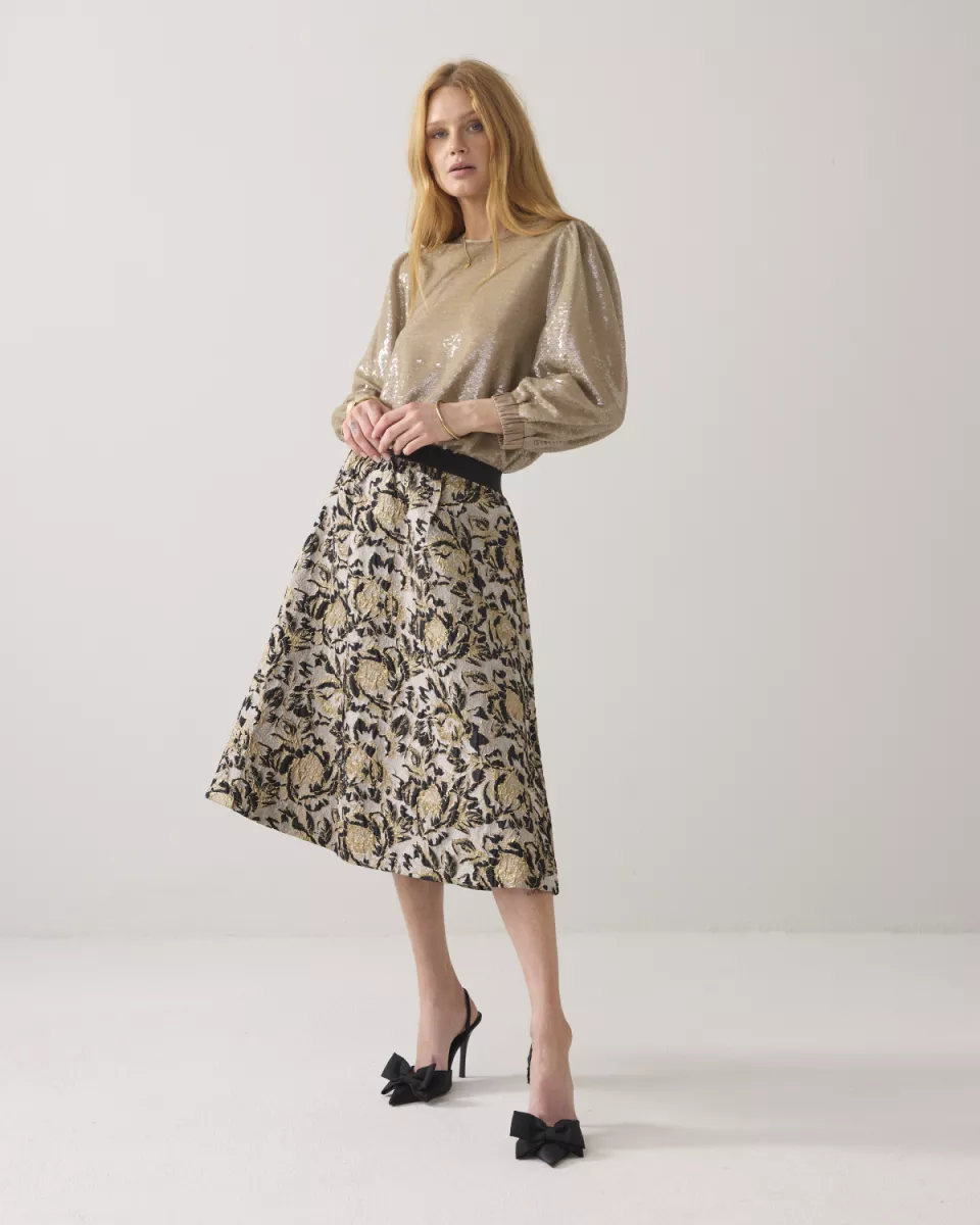 Summum-Skirt jacquard-6s1350-12317-990 Black-ZWART