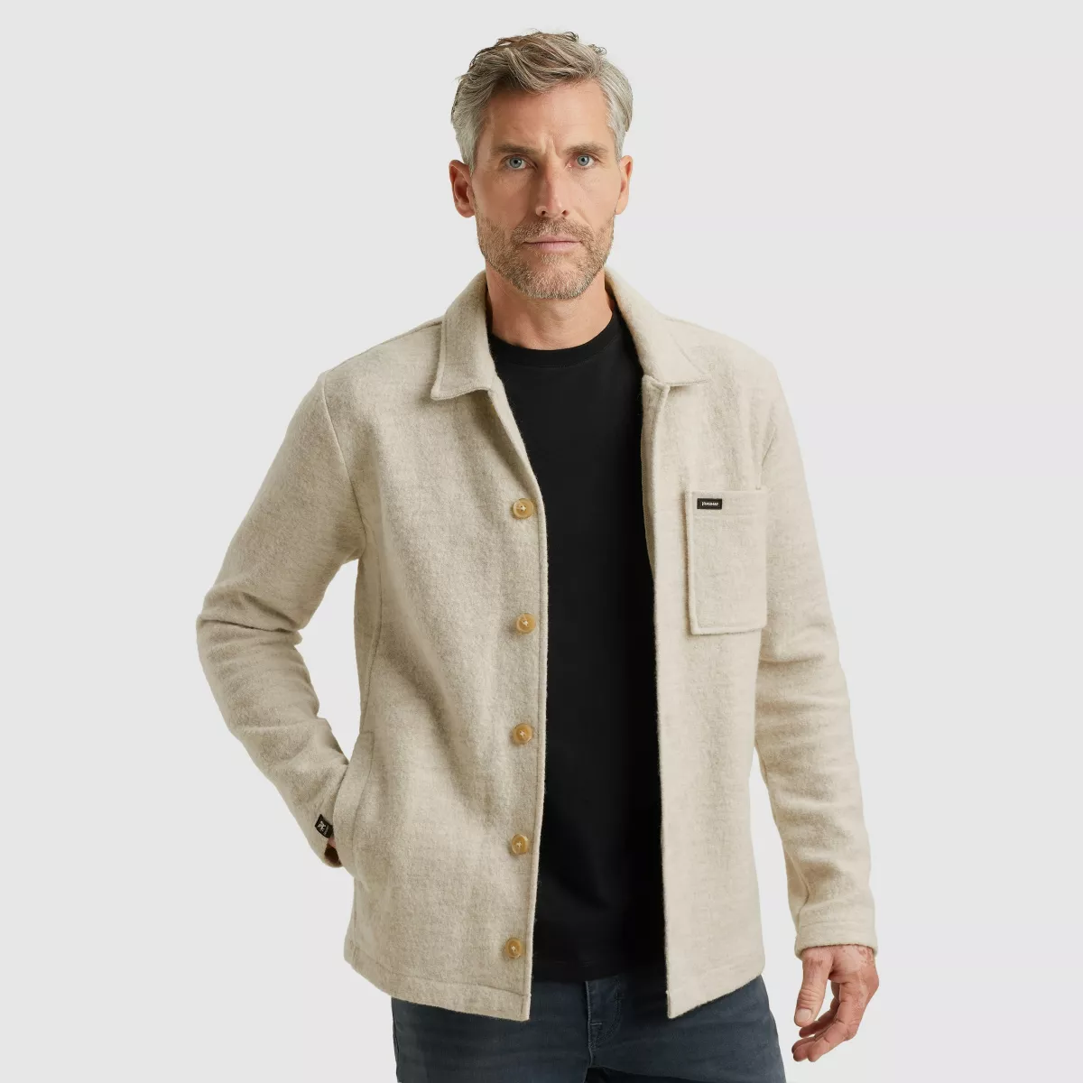 Vanguard-Button jacket boiled wool-VKC2510367-7074 Silver lining-BEIGE