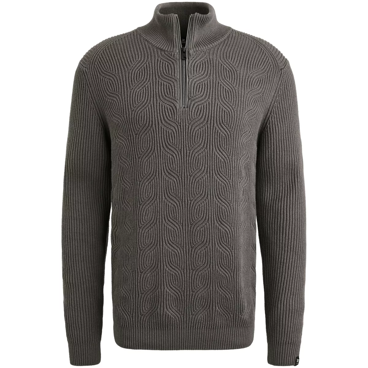 Vanguard-Half zip collar cotton blend wool-VKW2509328-9044 Gargoyle-GRIJS