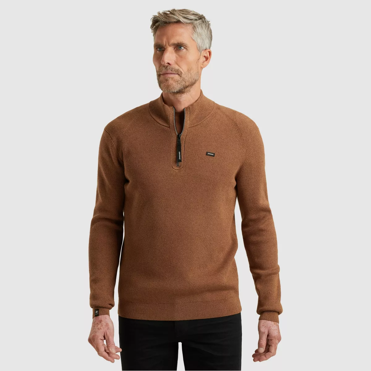 Vanguard-Half zip collar gentleman's deal c-VKW2510332-8122 Pecan brown-BRUIN