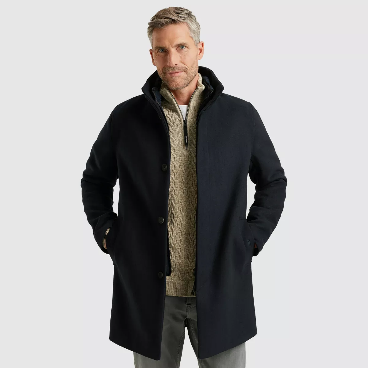 Vanguard-Semi long jacket Dense Wool Chopro-VJA2509174-5281-BLUE