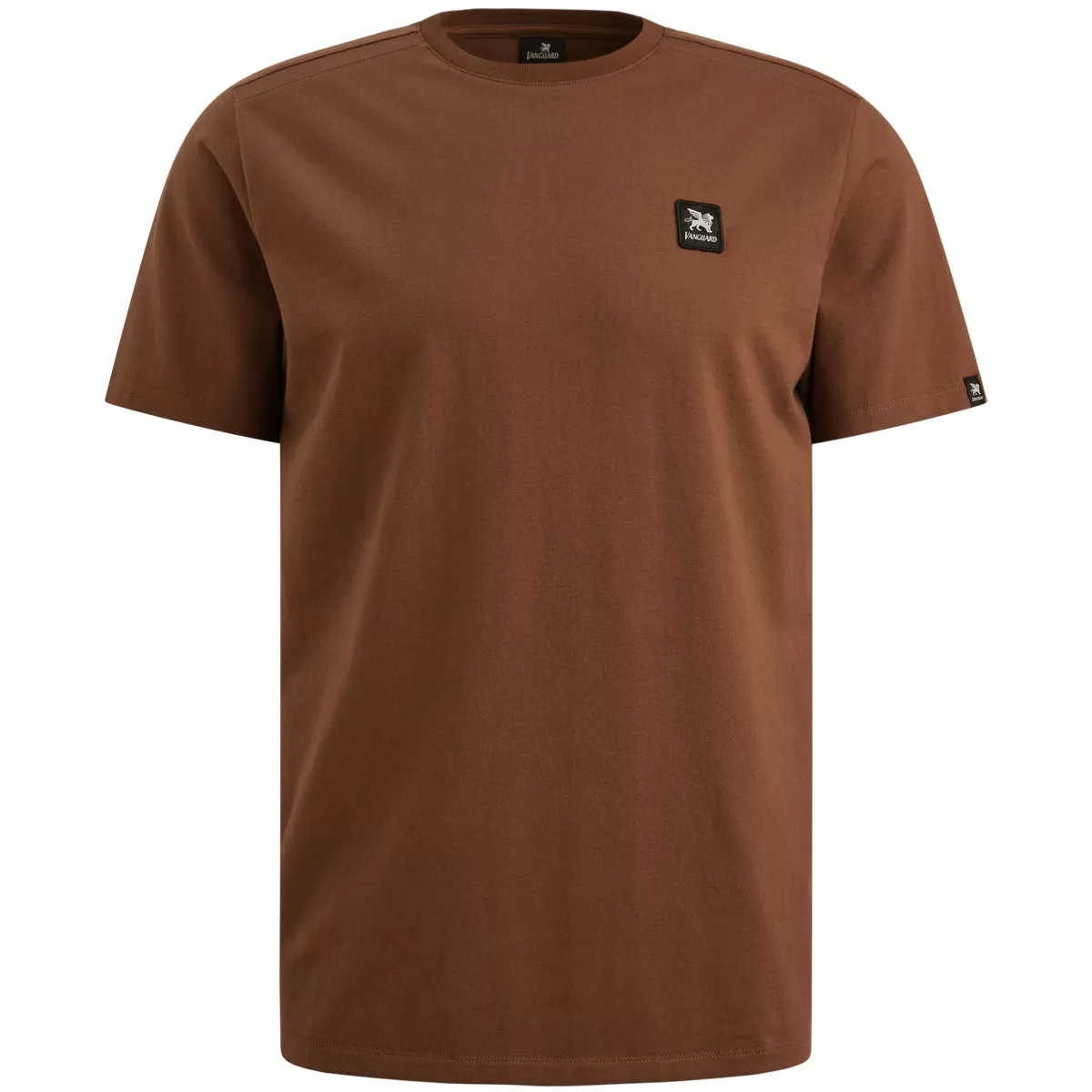 Vanguard-Short sleeve r-neck cotton elastan-VTSS2510500-8297 Cambridge brown-BRUIN