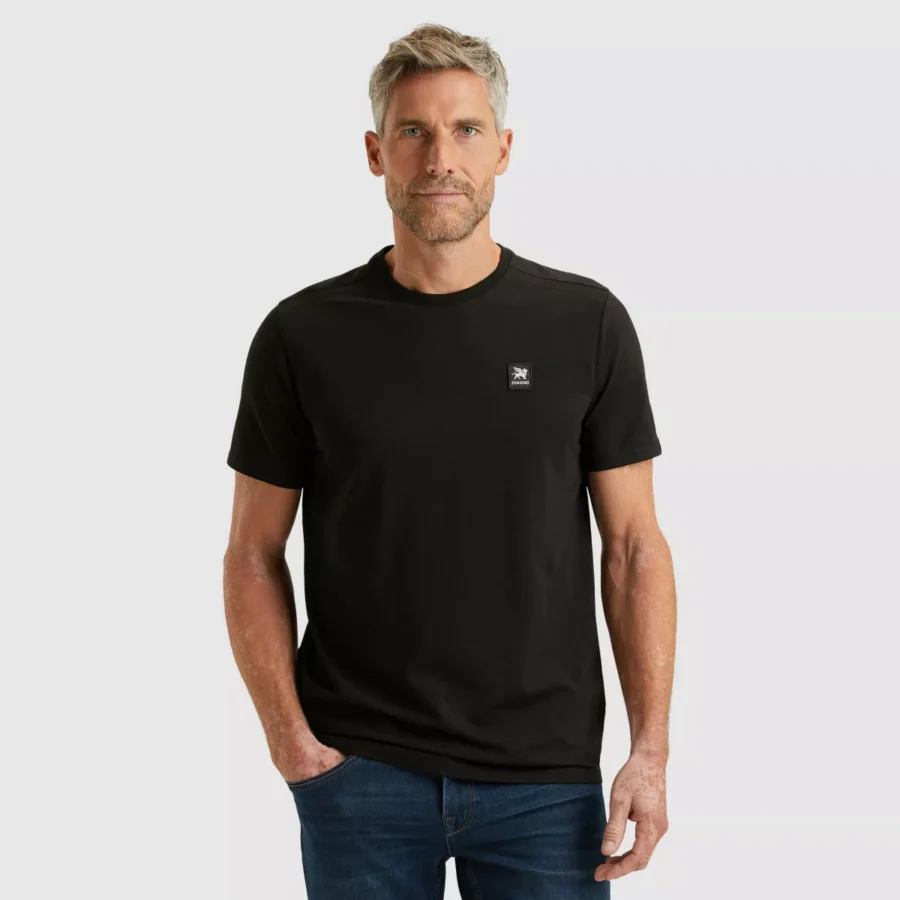 Vanguard-Short sleeve r-neck cotton elastan-VTSS2510500-999 Black-ZWART