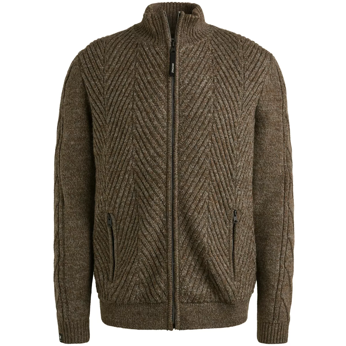 Vanguard-Zip jacket wool blend-VKC2509382-8078 Dark earth-BRUIN