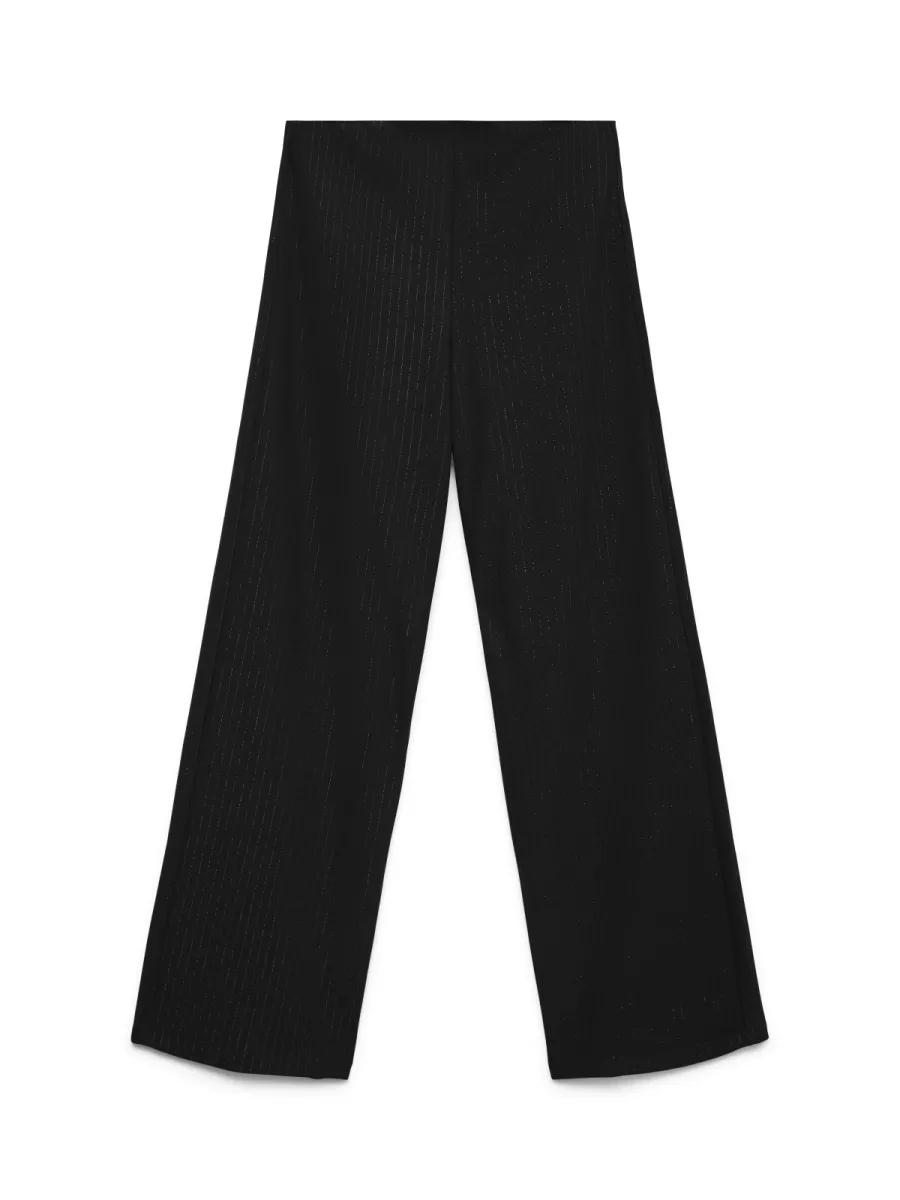 VERO MODA-VMBERLIN MW WIDE GLITTER PANT NOOS-10337337-Black-BLACK