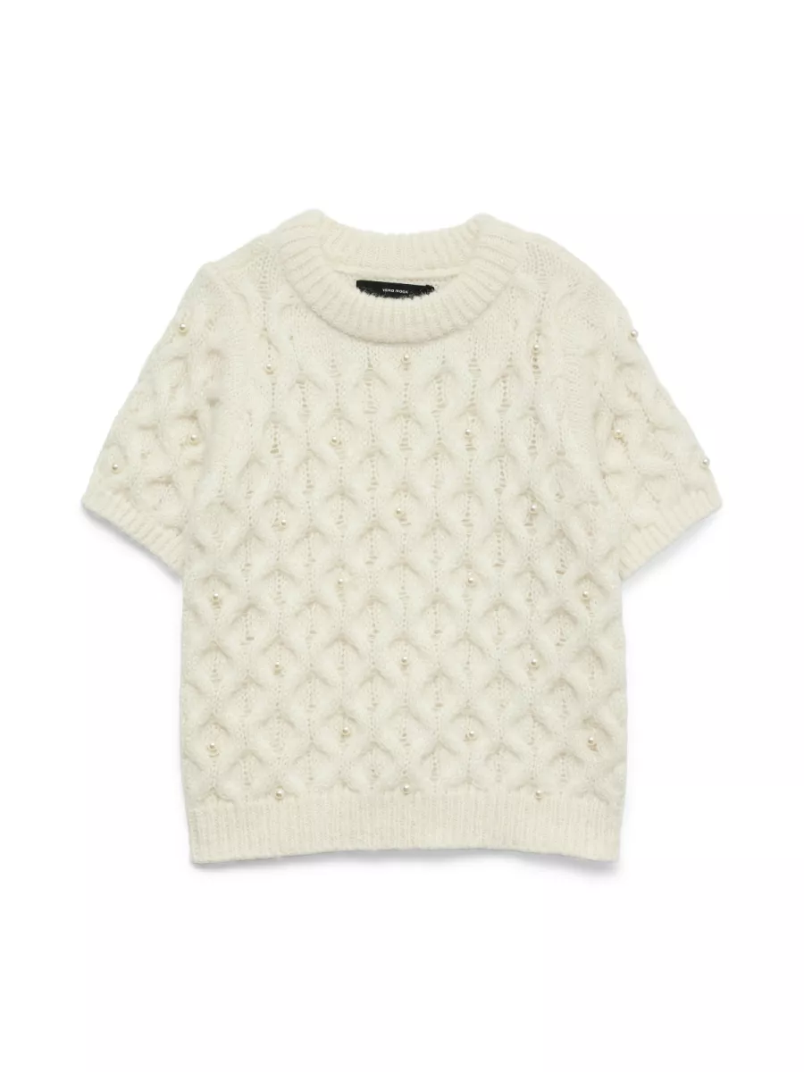 VERO MODA-VMCATANIA 2/4 PEARL PULLOVER VIP-10341700-Birch-CREME
