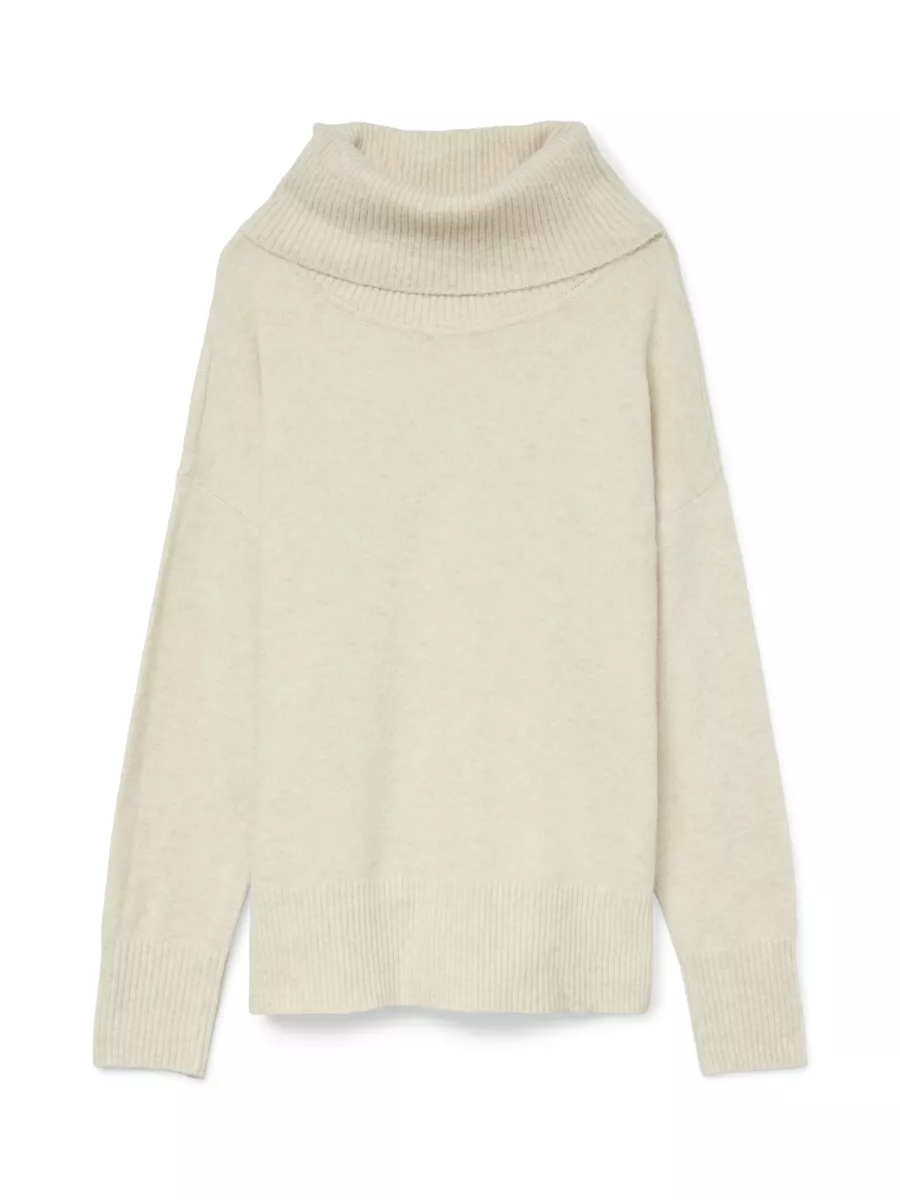 VERO MODA-VMDOFFY LS COWLNECK BLOUSE GA NOOS-10231324-Birch-CREME