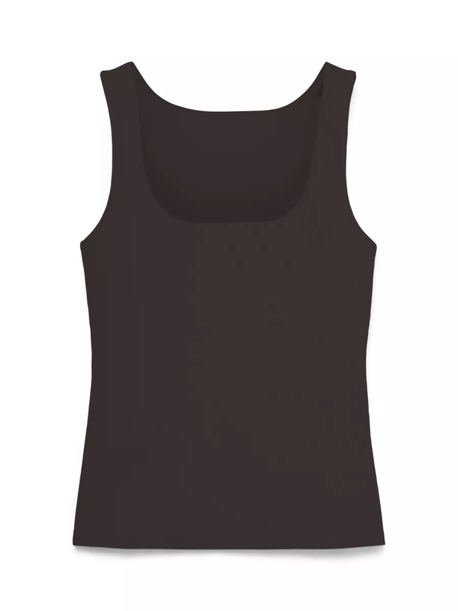 VERO MODA-VMMILLION SL SQUARE TOP 2-WAY EXP-10336130-Chocolate Torte-CHOCOLADE