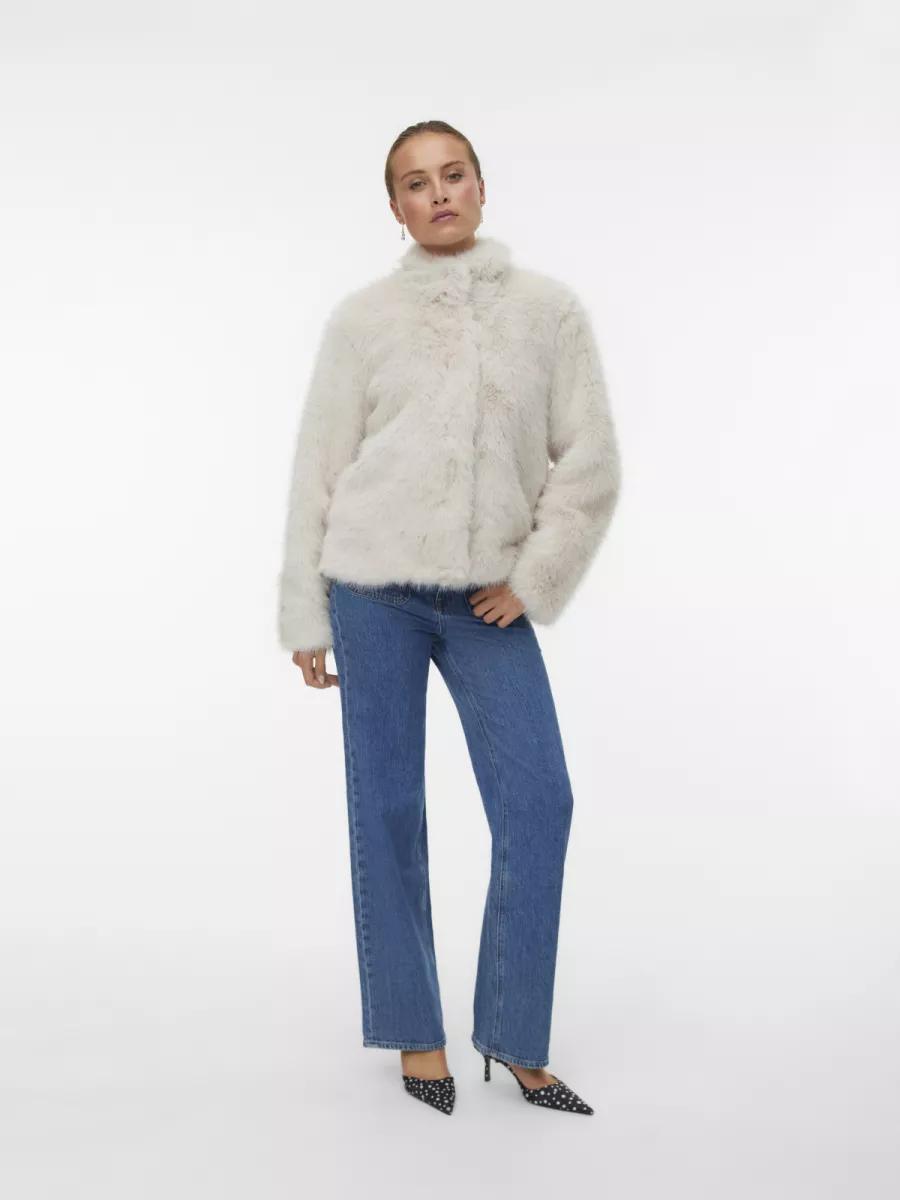 VERO MODA-VMMONROE SHORT JACKET NOOS-10315328-Oatmeal-GRIJS MELEE