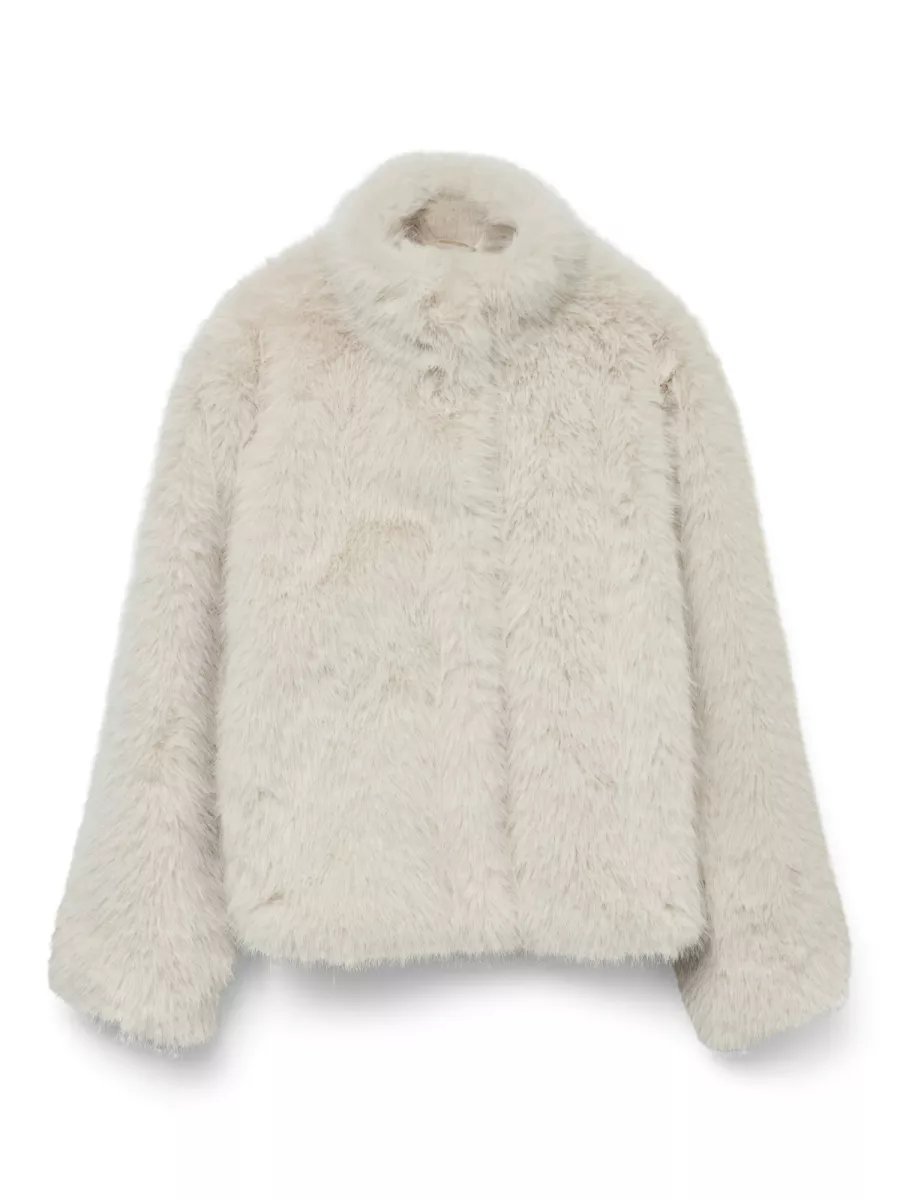 VERO MODA-VMMONROE SHORT JACKET NOOS-10315328-Oatmeal-GRIJS MELEE