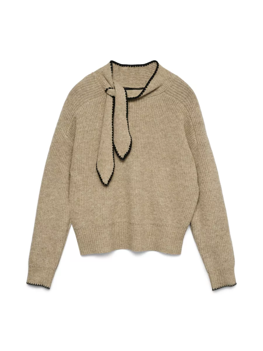 VERO MODA-VMNAPOLI LS PULLOVER VIP-10341698-Silver Mink-KIT