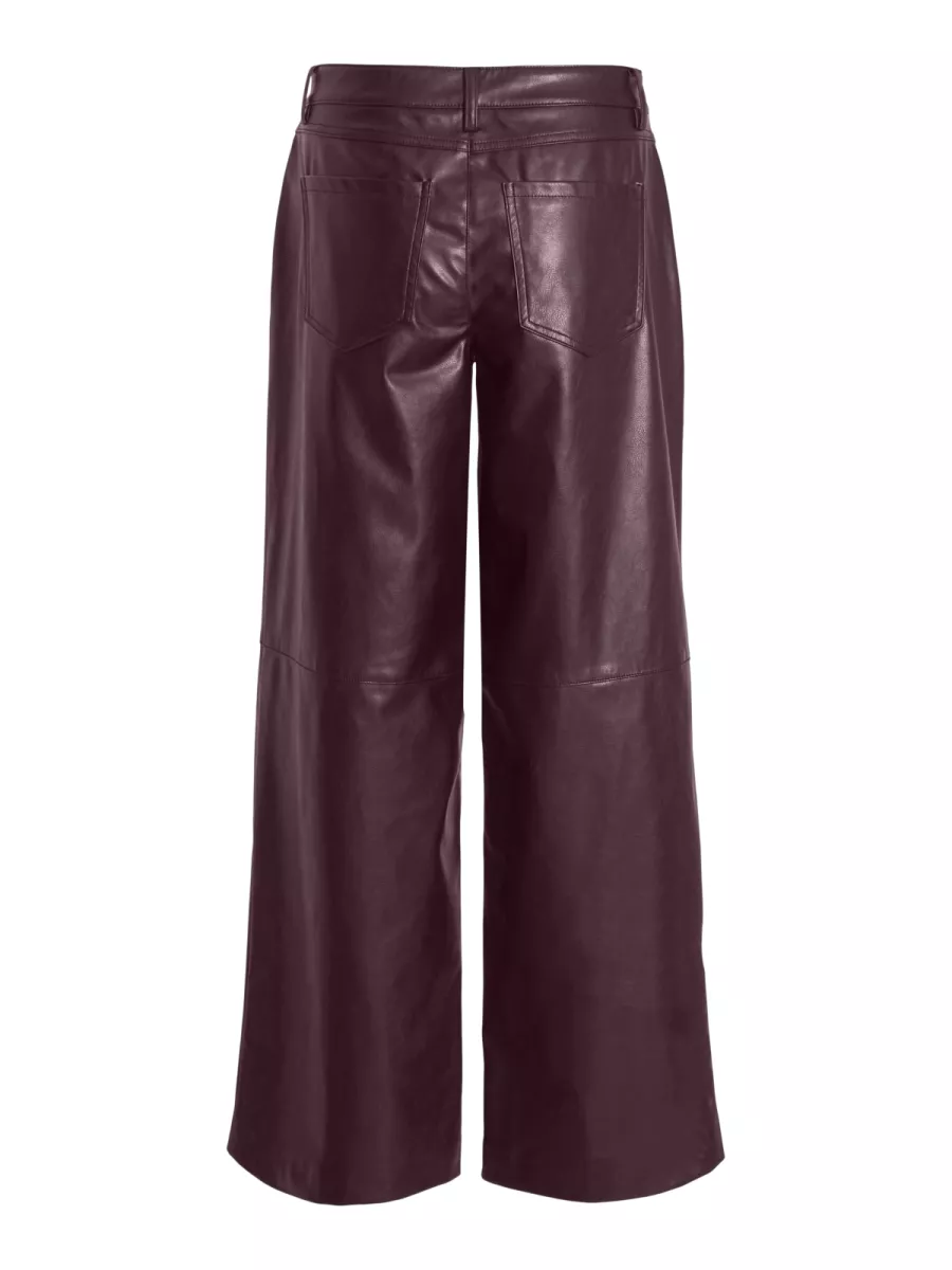 VILA-VIANNIE RW PANTS COATED-14107686-Fig-BORDEAUX