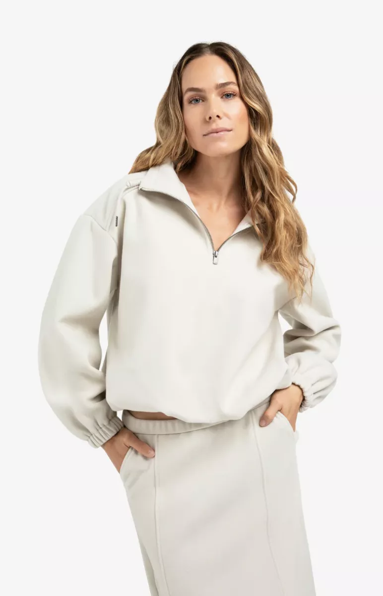 YAYA-Balloon sleeve sweatshirt; Polyester/Viscose; 990312-01-109101-510-990312-GRIJS