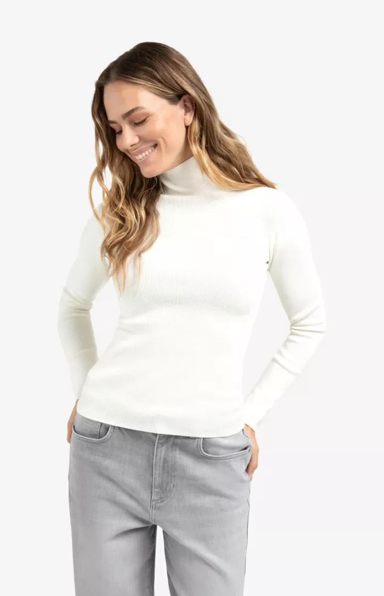 YAYA-Fijne ribtrui met col; Polyester/Acrylic/Polyamide/Wool; 24001-01-000517-510-24001-GRIJS