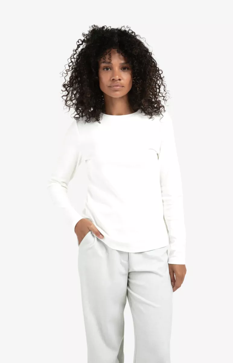 YAYA-Heavy quality long sleeve t-sh; Cotton/Elastane-01-719040-510-10602-OFF WHITE