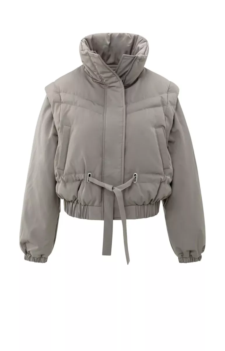 YAYA-Jacket with zip-off sleeves; Polyester; 99032-02-001065-510-99032-TAUPE