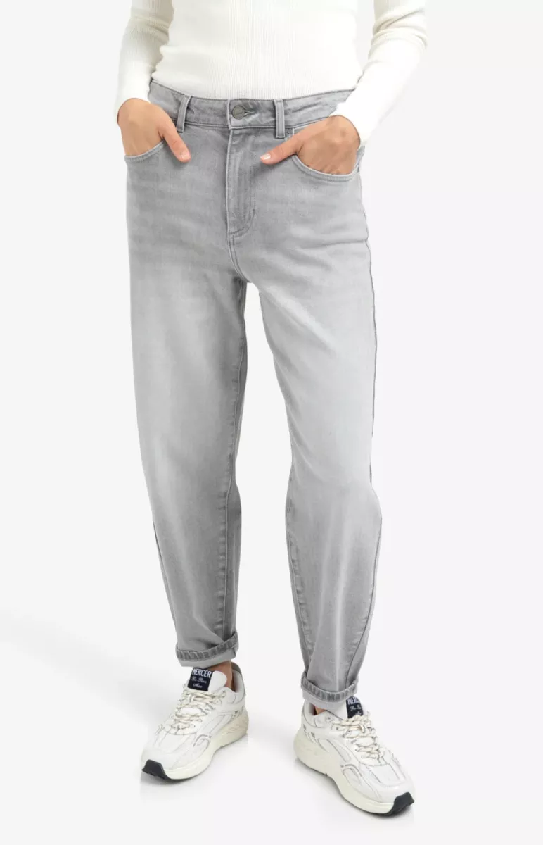 YAYA-Loose fit hw denim; Cotton/Elastane; 99288-01-311125-510-99288-LICHT-/PAREL GRIJS