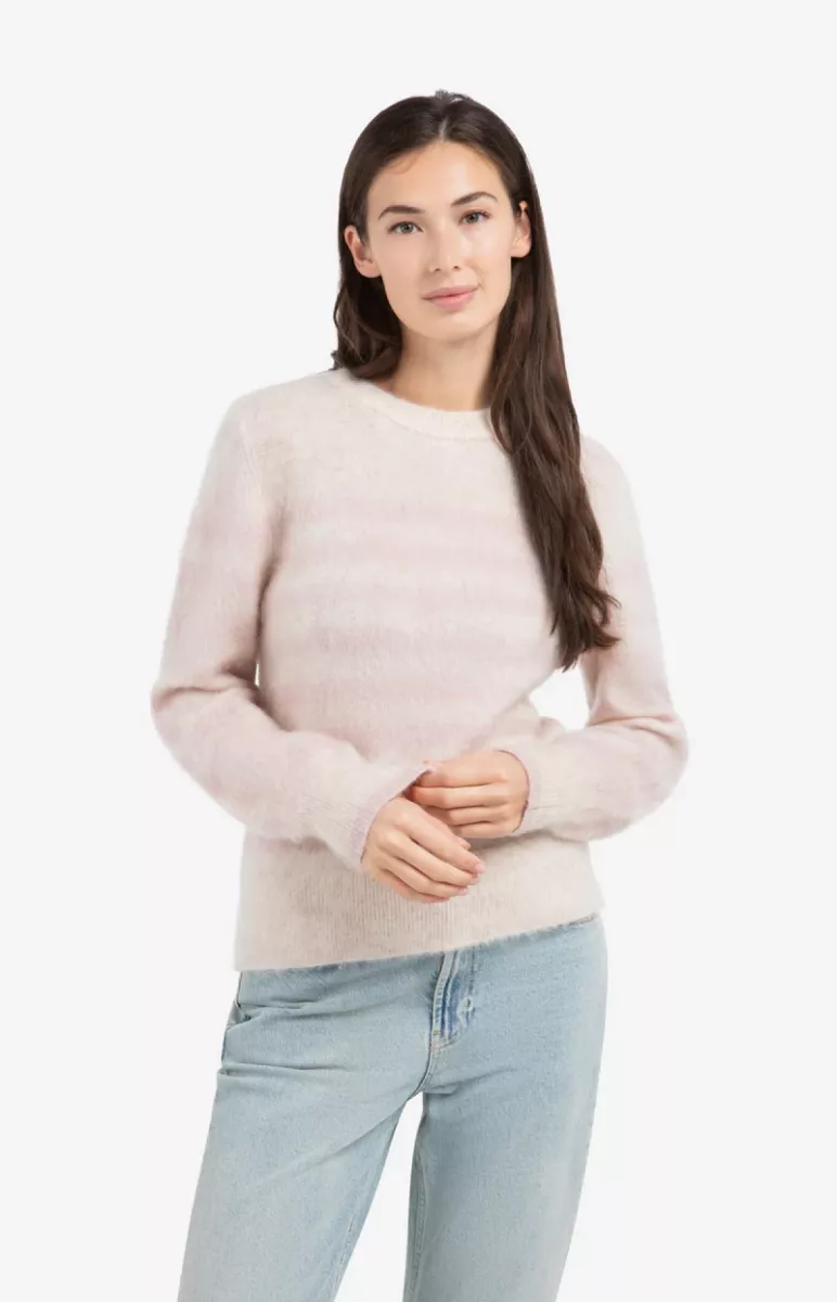 YAYA-Striped sweater; Mohair/Wool/Polyamide/Elastane; 615091-01-000539-510-615091-GRIJS