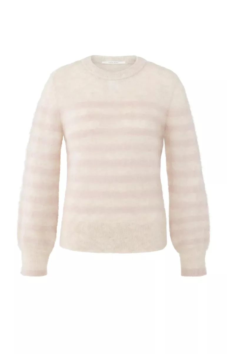 YAYA-Striped sweater; Mohair/Wool/Polyamide/Elastane; 615091-01-000539-510-615091-GRIJS