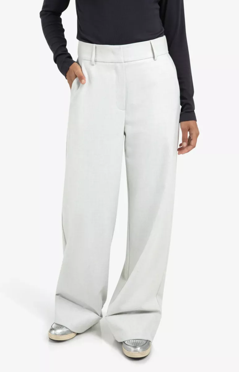 YAYA-Trousers with turn-ups; Polyester/Ramie/Elastane; 990312-01-301224-510-990312-GRIJS