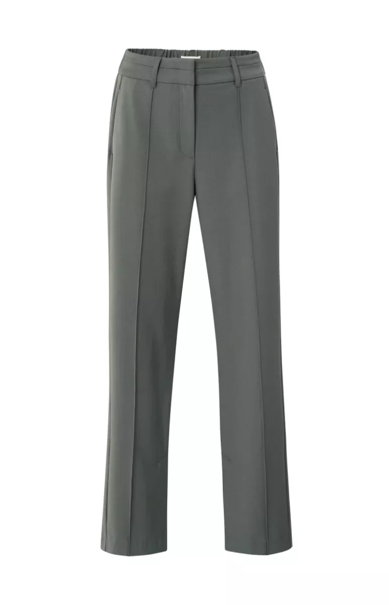 YAYA-Wide leg trousers with seams; Polyester/Viscose/Lyocell/Wool/Elas; 80307-01-301227-510-80307-DONKER GRIJS/GRAFIET