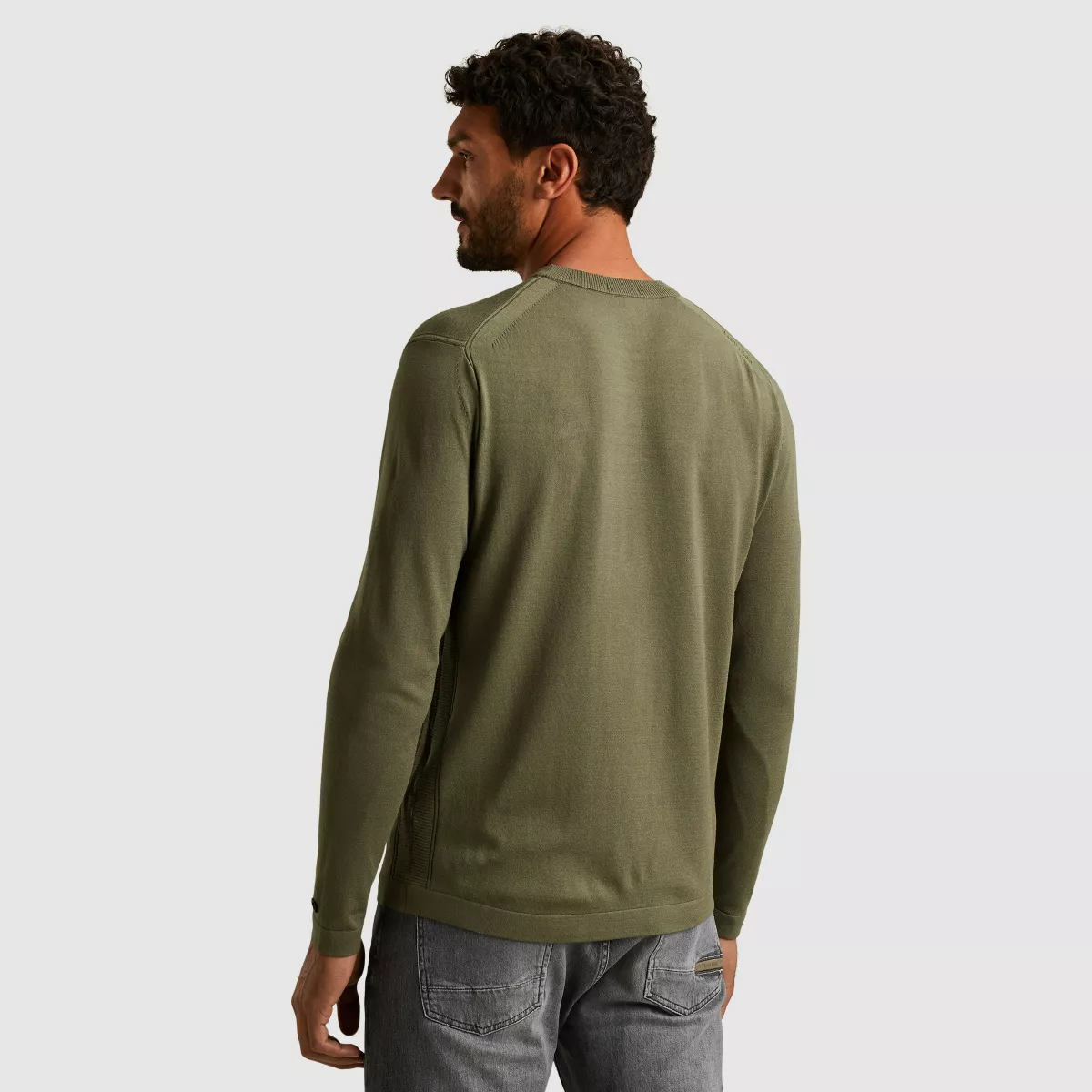 cast-iron-crewneck-soft-blend-ckw2511360-6414-dusty-olive-olijf-6 CAST IRON-Crewneck soft blend-CKW2511360-6414 Dusty olive-OLIJF