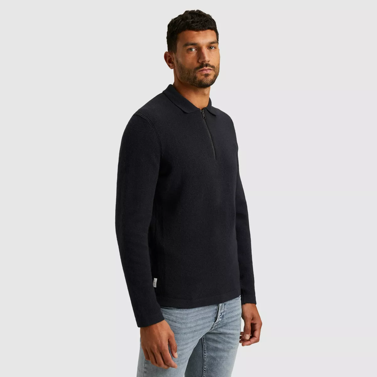cast-iron-long-sleeve-polo-shirt-regular-woo-ckw2511372-5287-dark-sapphire-blauw-2 CAST IRON-Long sleeve polo shirt regular woo-CKW2511372-5287 Dark sapphire-BLAUW
