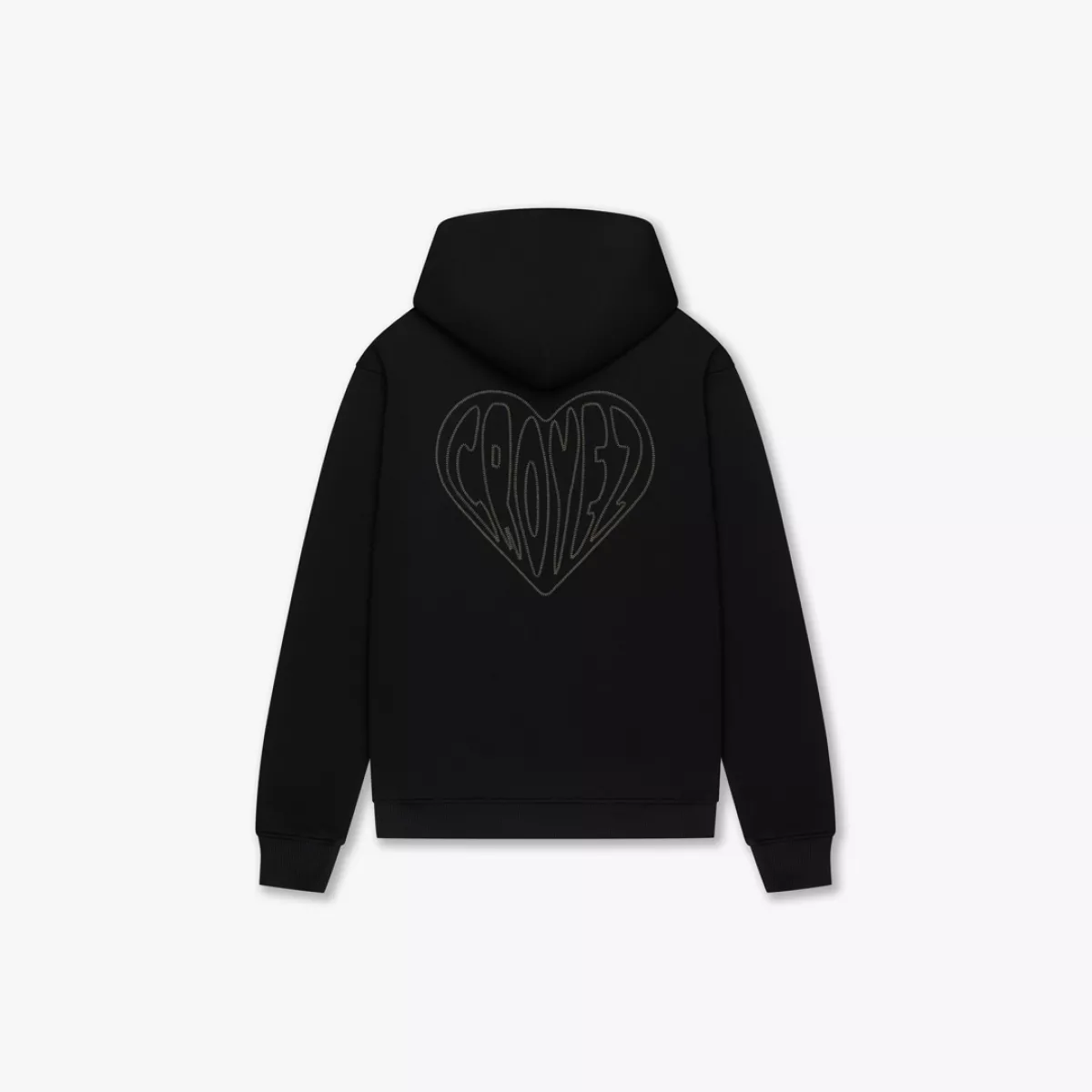 Croyez-Stitched heart hoodie-CR2-FW25-19-2900 Black-ZWART