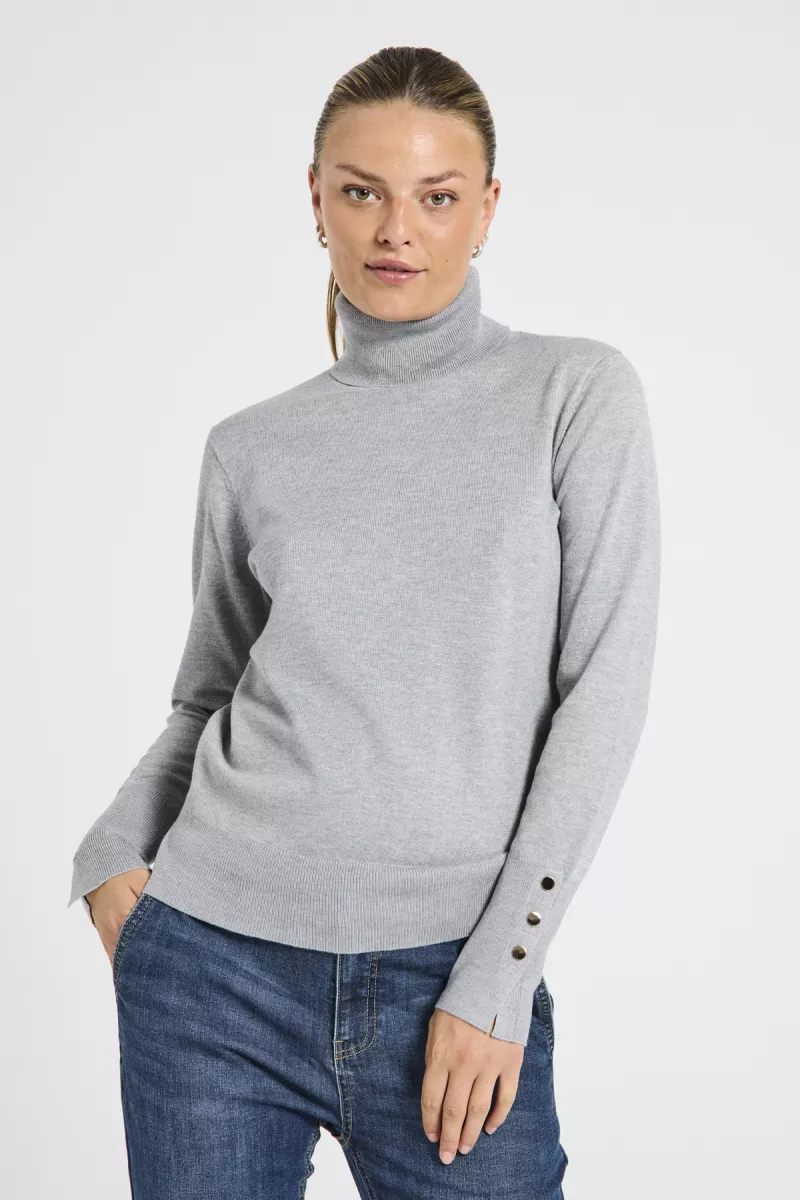 Freequent-Katie Pullover-203031-Medium Grey Melange-GRIJS MELEE