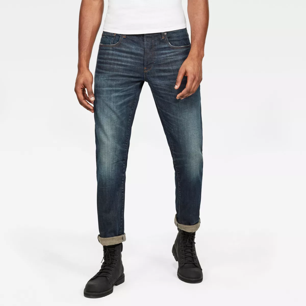 G-STAR-3301 Regular tapered-51003-B767-A943 antic nile-DONKER BLAUW